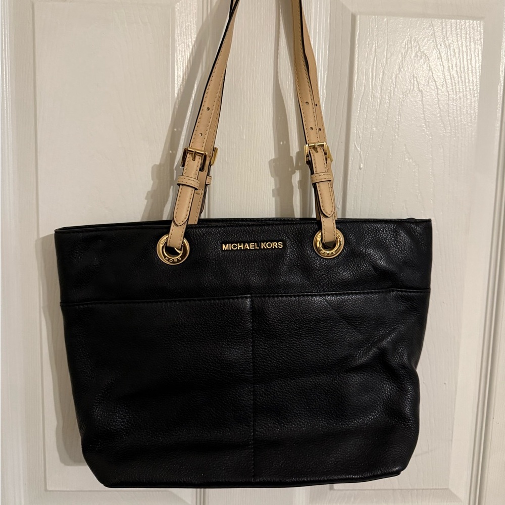 Michael Kors Black Tote Bag with Signature MK Logo